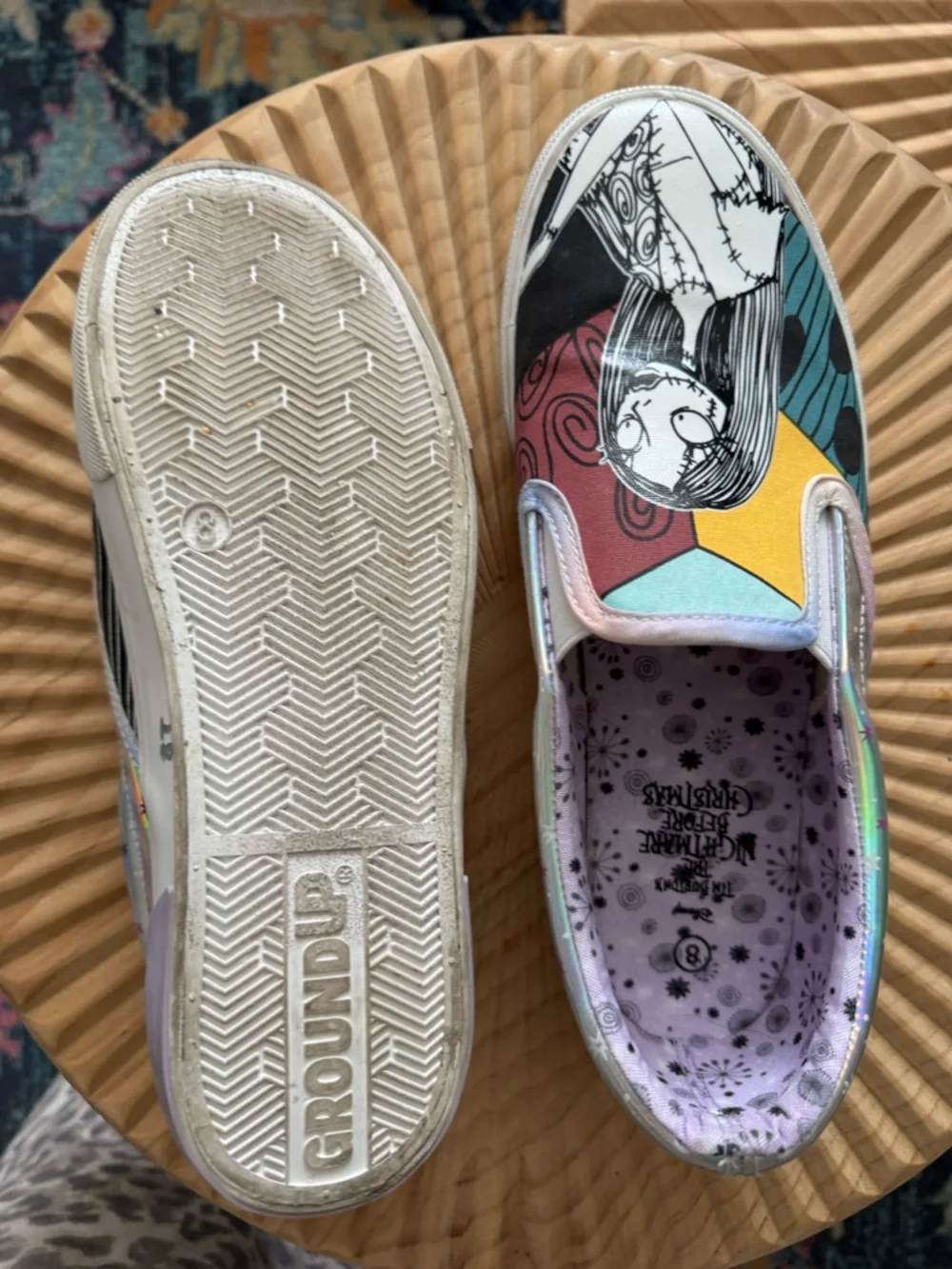 Disney Nightmare Before Christmas Low Top Slip-On Sneakers Size 8